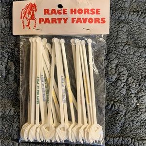 Horse racing party swizzle sticks for Kentucky Derby party. Vintage